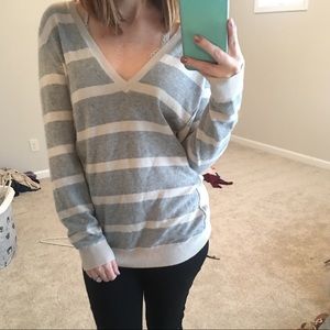 Madewell Wallace striped v-neck sweater M